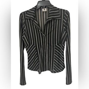 International  Newport Group shimmer black and white blouse